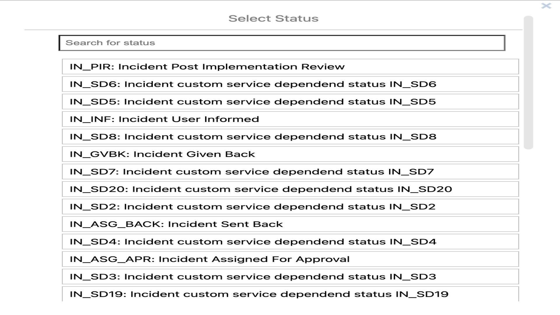 Kontron TicketFlow & TicketFlow Modeller Status Selection