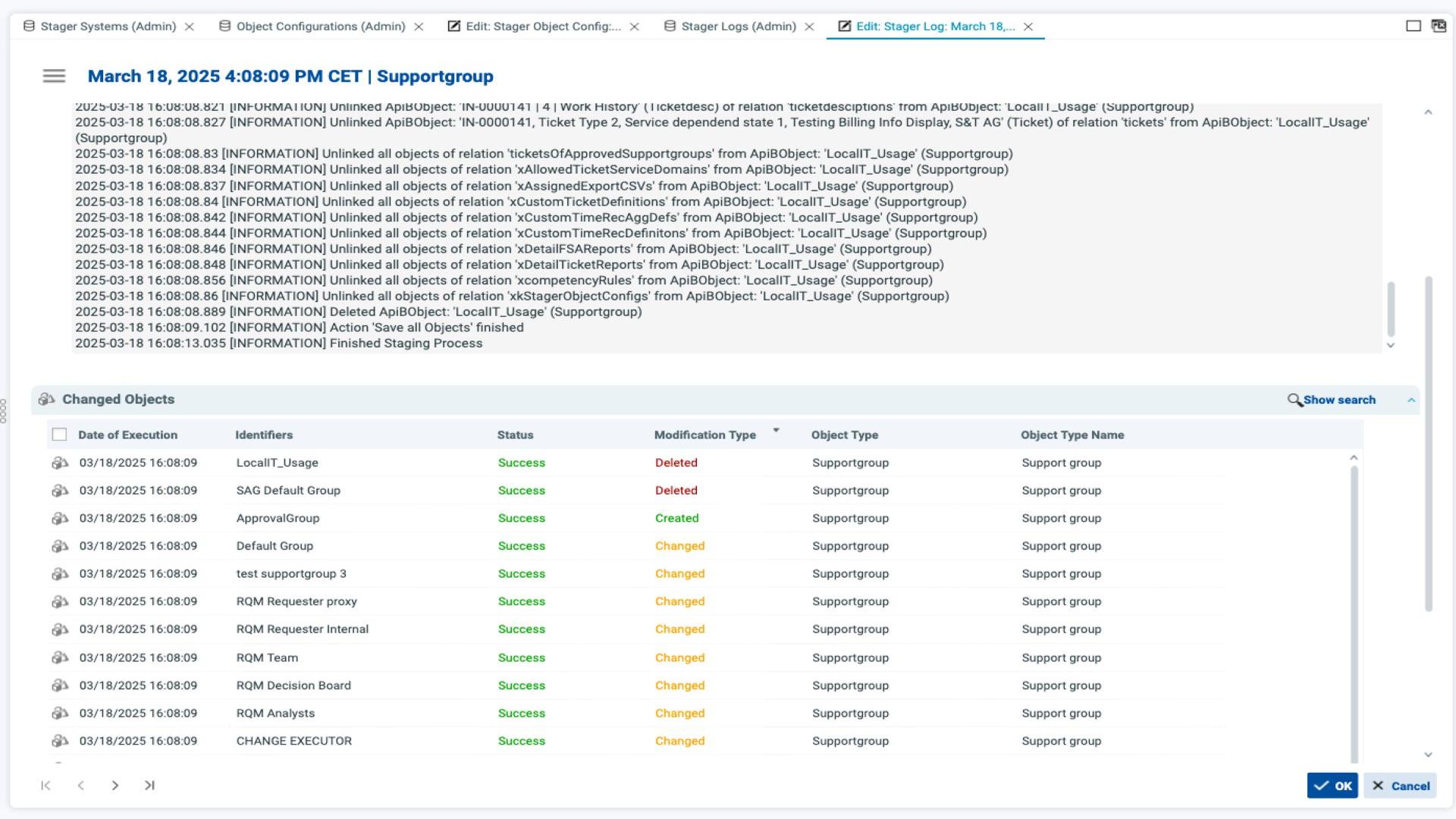 Kontron USM Stager Execution Log